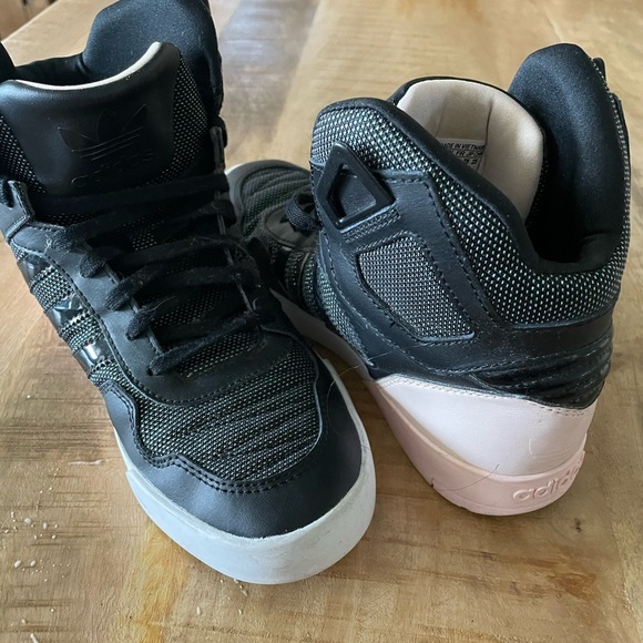 Adidas H-Top Sneakers Black,Lite Pink and White Size 5 1/2 Streetwear Casual - Picture 4 of 8